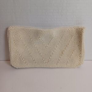 VTG Small Pearl Seed Beaded In Japan Evening Bag Clutch Creations By Susan MCM‎
